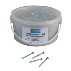 Tradesmen Tubs  ATT8: 1000 x 8x2 Twin thread Woodscrews BZP Pozi