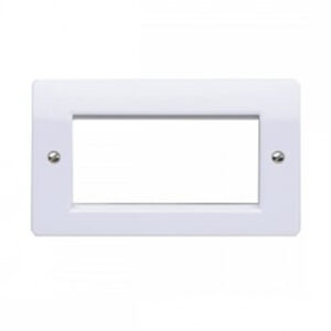 Euro Double Gang 146 x 86mm 4 Pos White Flat Faceplate