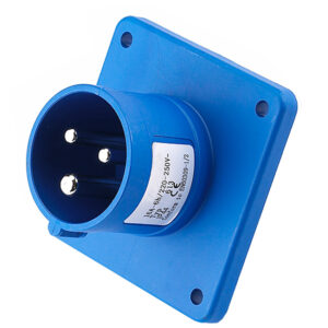 Panel Mounted Plug 16A 3P 230V IP44 Blue
