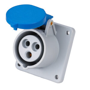 Panel Mounted Socket 16A 3P 230V IP44 Blue