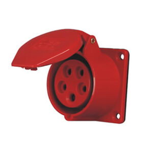 Panel Mount Socket 32A 415V 3P N+E IP44 Red