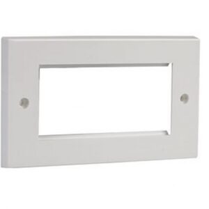 Concord Euro Double Gang 146 x 86mm 4 Pos White Flat Faceplate
