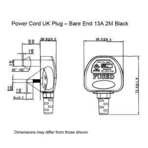 UK Moulded Plug 13A Fuse Power Leads
