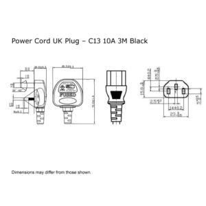 UK Plug-IEC Socket 10A Black