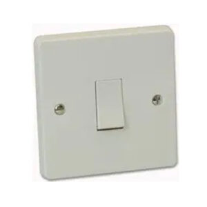 Single Pole Light Switch, 1 Gang, 1 Way, 10AX, White