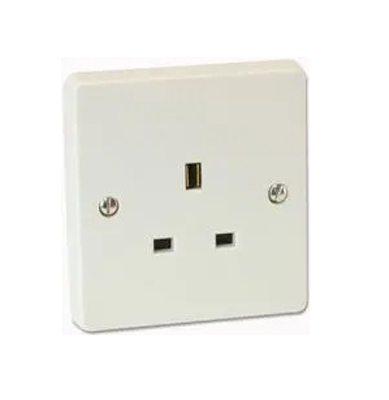 Unswitched Socket, 1 Gang, 13A, White