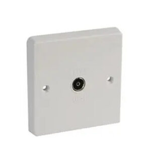 1 Gang TV/FM Coaxial Socket, White
